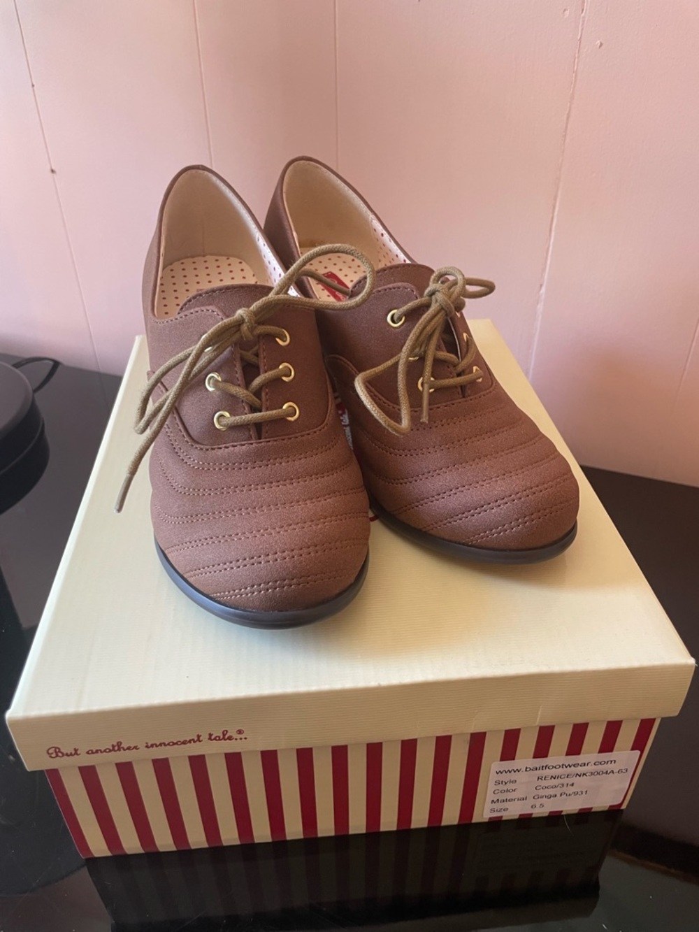 B.A.I.T footwear Renice coco lace up oxford heels